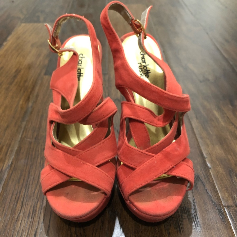 Coral Charlotte Russe wedge